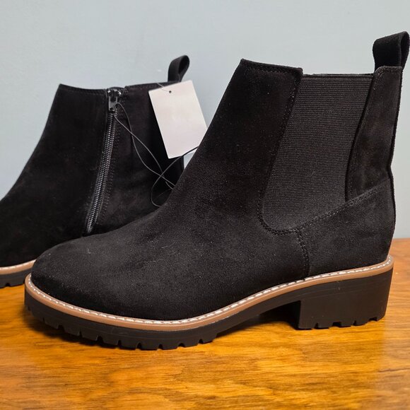 NWT Kenzie Black Suede Ankle Boots | Chelsea Style Size 10 Grunge FallStyle Chic - Picture 2 of 11